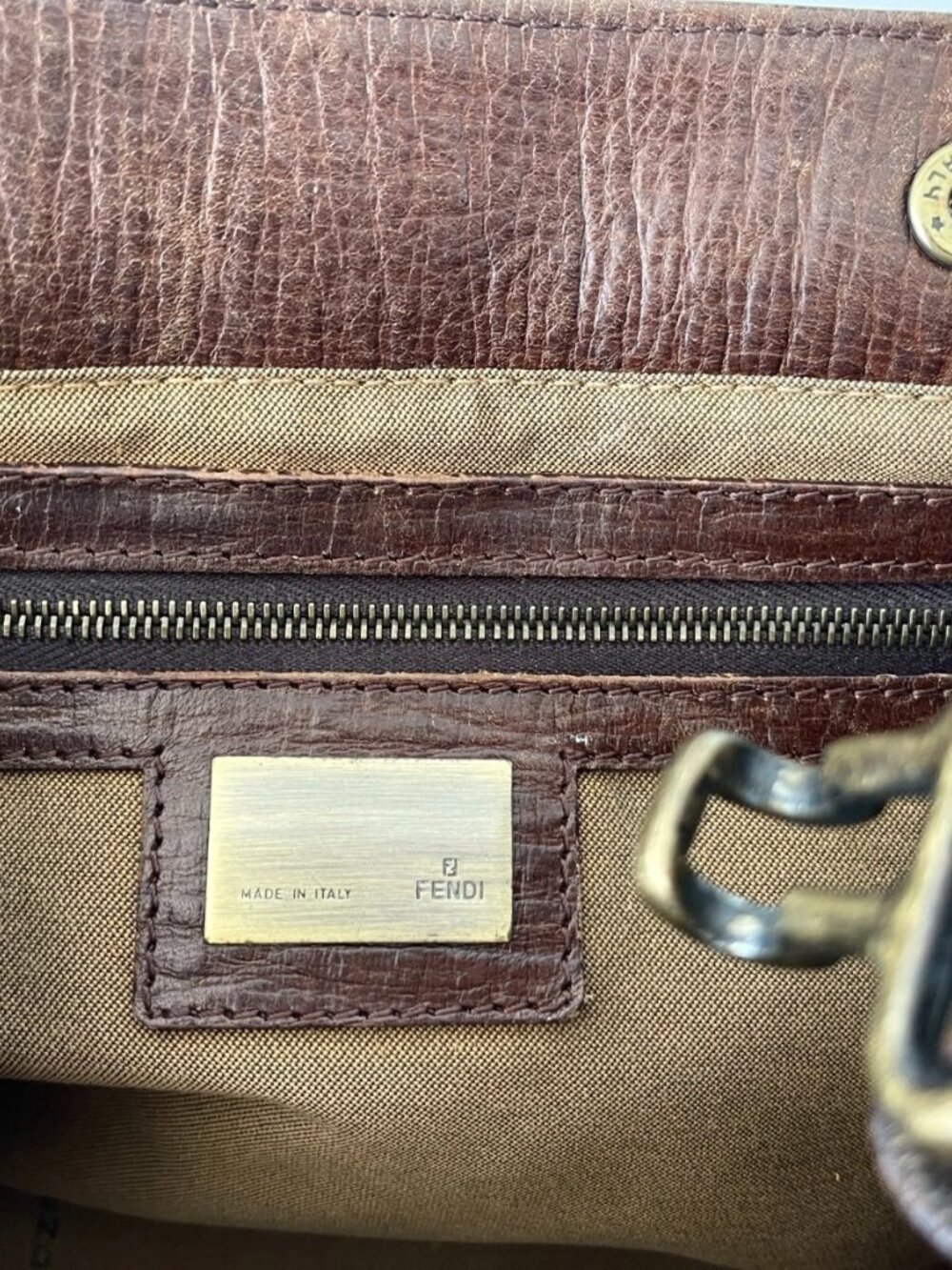 FENDI Zucca Du Jour Leather Trim Handle Canvas Tote w/Card & Dust Bag & Box - Picture 15 of 16